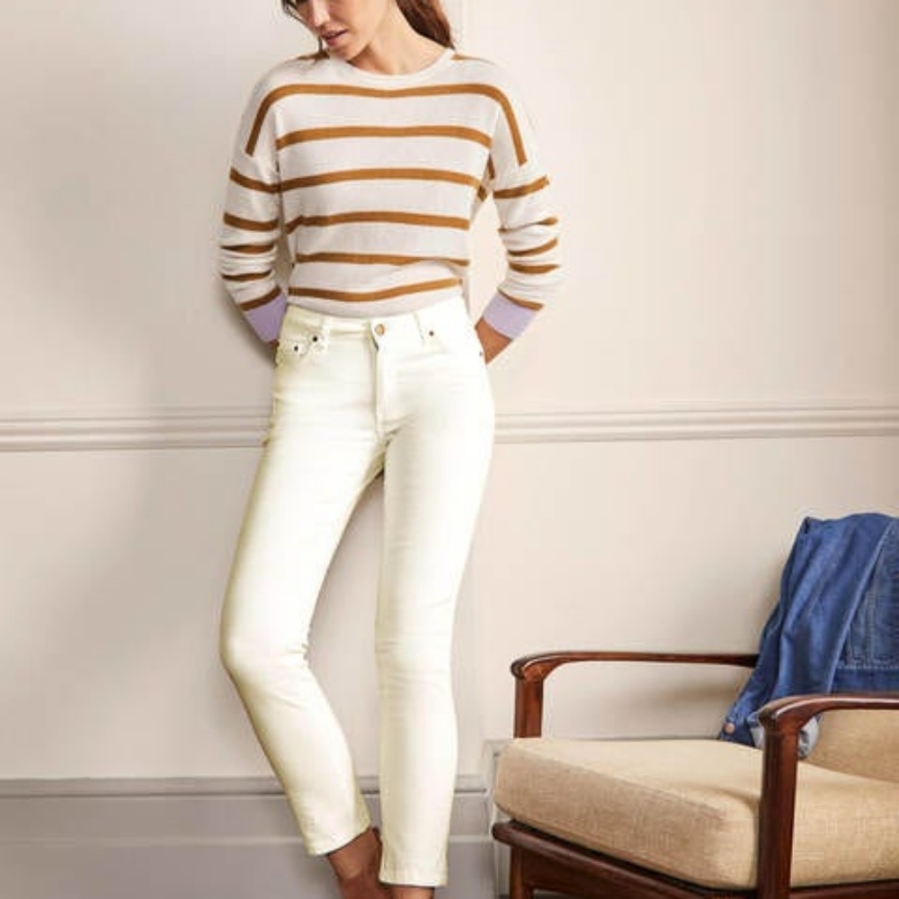 Boden straight-leg white jeans